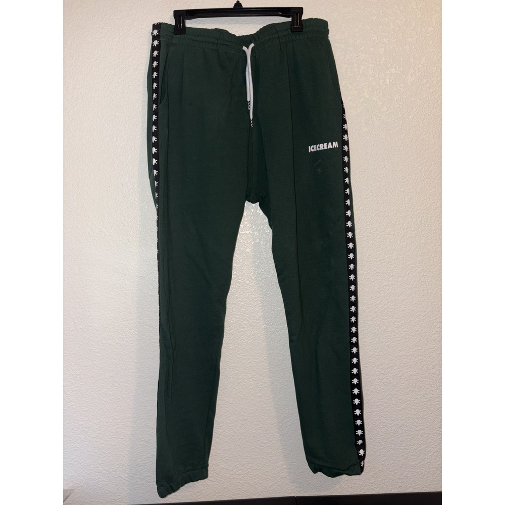 Icecream Size XL Dark Green Joggers, Skull & Crossbones Detail